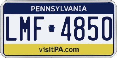 PA license plate LMF4850