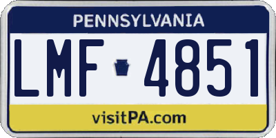 PA license plate LMF4851