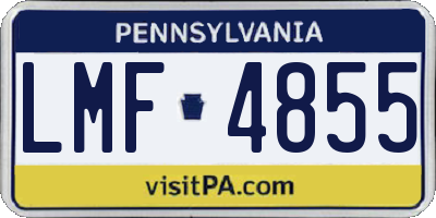 PA license plate LMF4855