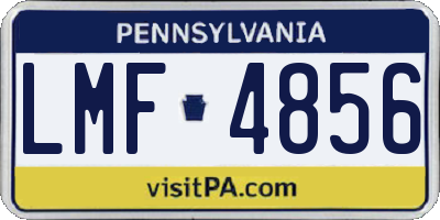 PA license plate LMF4856
