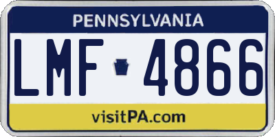 PA license plate LMF4866