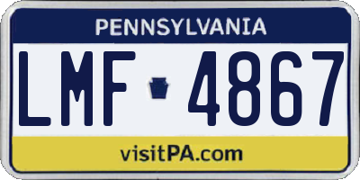 PA license plate LMF4867