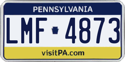 PA license plate LMF4873