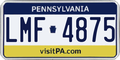 PA license plate LMF4875