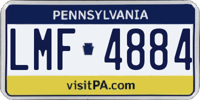 PA license plate LMF4884