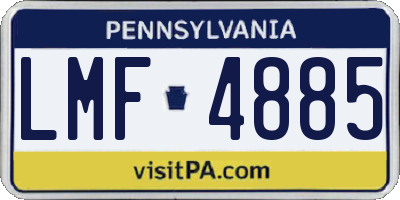PA license plate LMF4885