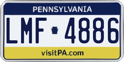 PA license plate LMF4886
