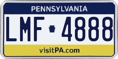 PA license plate LMF4888
