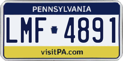 PA license plate LMF4891