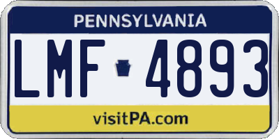 PA license plate LMF4893