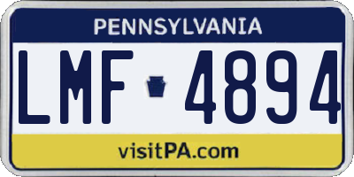 PA license plate LMF4894