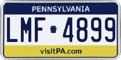 PA license plate LMF4899