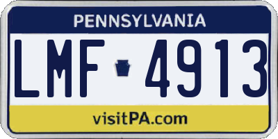PA license plate LMF4913