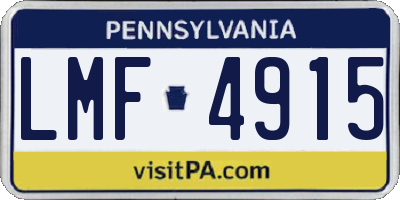 PA license plate LMF4915