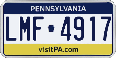 PA license plate LMF4917