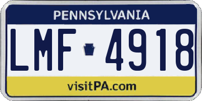 PA license plate LMF4918