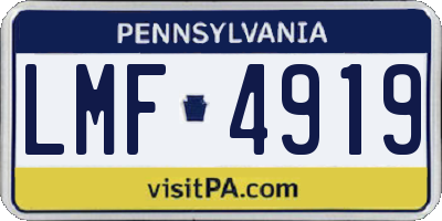 PA license plate LMF4919