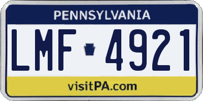 PA license plate LMF4921