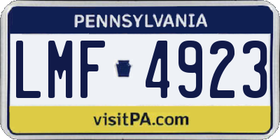 PA license plate LMF4923