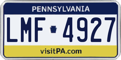 PA license plate LMF4927