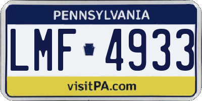 PA license plate LMF4933