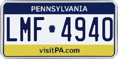 PA license plate LMF4940
