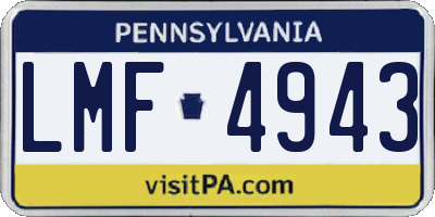 PA license plate LMF4943