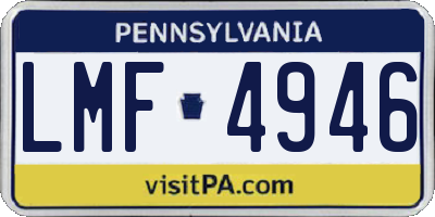 PA license plate LMF4946