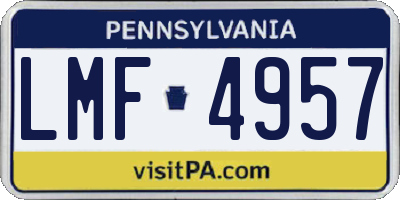 PA license plate LMF4957