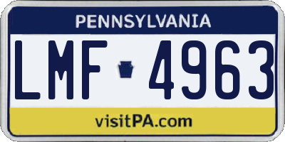 PA license plate LMF4963