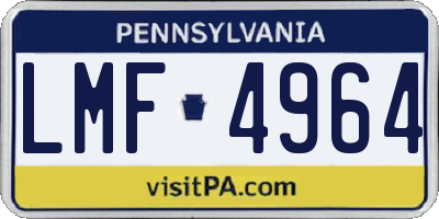 PA license plate LMF4964