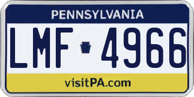 PA license plate LMF4966