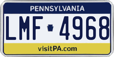PA license plate LMF4968