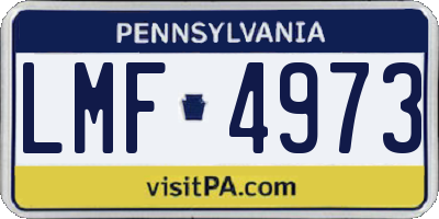 PA license plate LMF4973