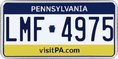 PA license plate LMF4975