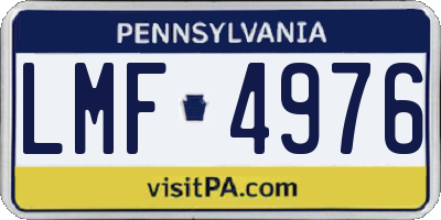 PA license plate LMF4976