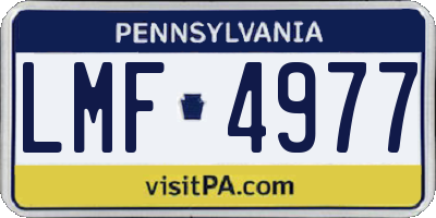 PA license plate LMF4977