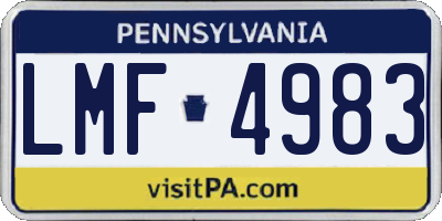 PA license plate LMF4983