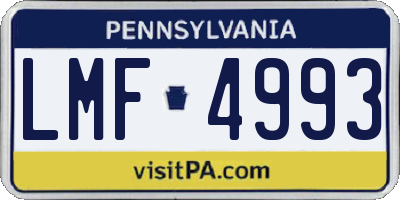 PA license plate LMF4993