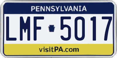 PA license plate LMF5017