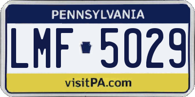 PA license plate LMF5029
