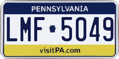 PA license plate LMF5049
