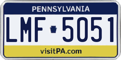 PA license plate LMF5051
