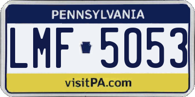 PA license plate LMF5053