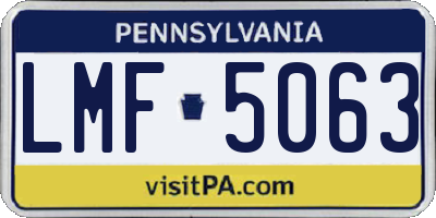 PA license plate LMF5063
