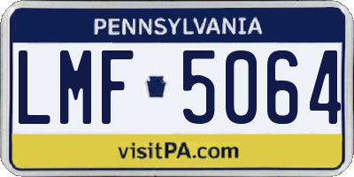 PA license plate LMF5064