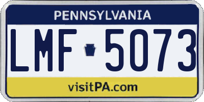 PA license plate LMF5073