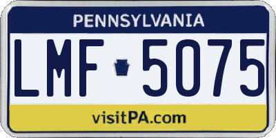 PA license plate LMF5075