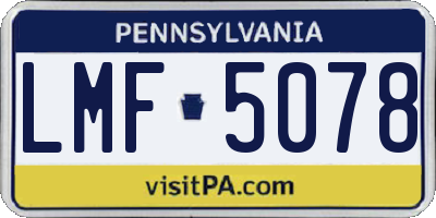 PA license plate LMF5078