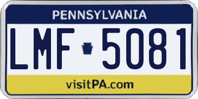 PA license plate LMF5081